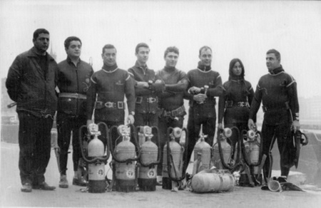 Grupo del primer curso de escafandristas en San Sebastián