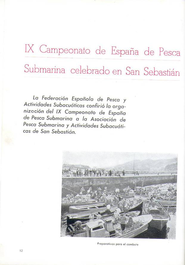 IX Campeonato de España de Pesca Submarina, San Sebastián 1964