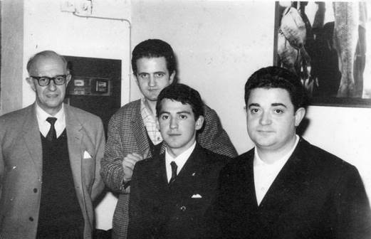Pizarro y Gabarain con otros miembros de la federación